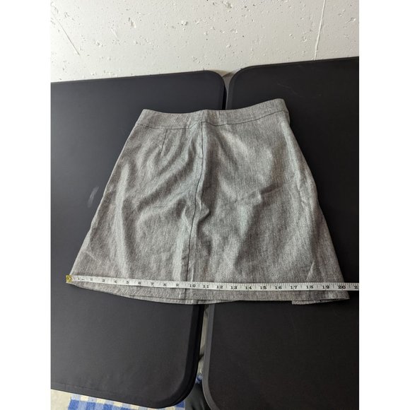 Eileen Fisher Womens Silver Glimmer Linen Stretch Faux Wrap Skirt Size PP (2/4P) - Picture 10 of 10